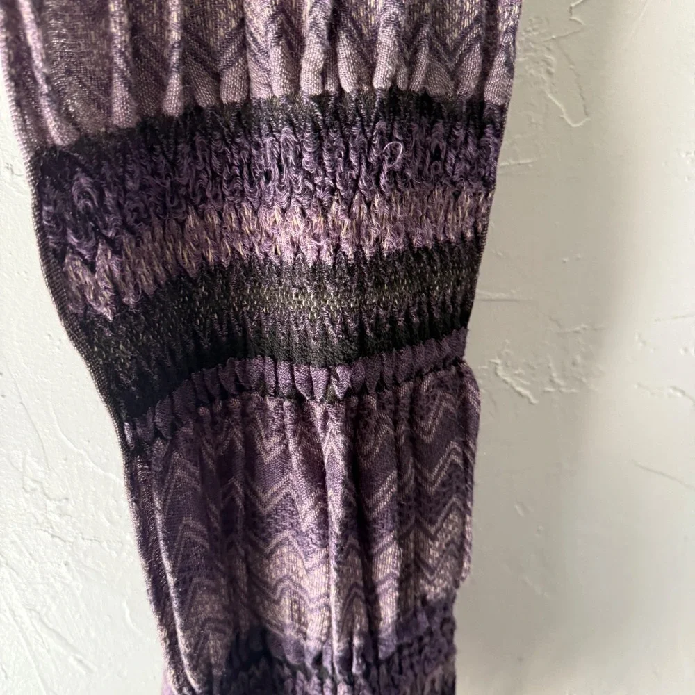 Purple Floral Fringe Scarf Chevron Print Boho Bohemian Hippie Shawl‎ Scarf